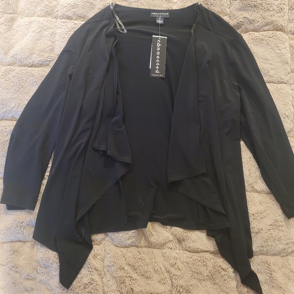 black stretchy cardigan CONNECTED size medium - Picture 2 of 7